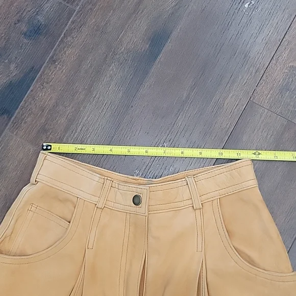 Vintage 80s 90s high waist tapered  camel leather  pants. Size 6 - Picture 5 of 13